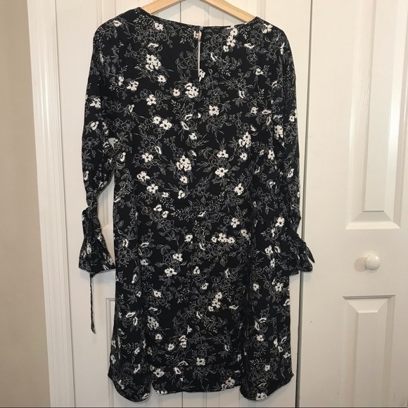 Ellos Black Floral Shift Dress Size 10 New - Picture 3 of 14